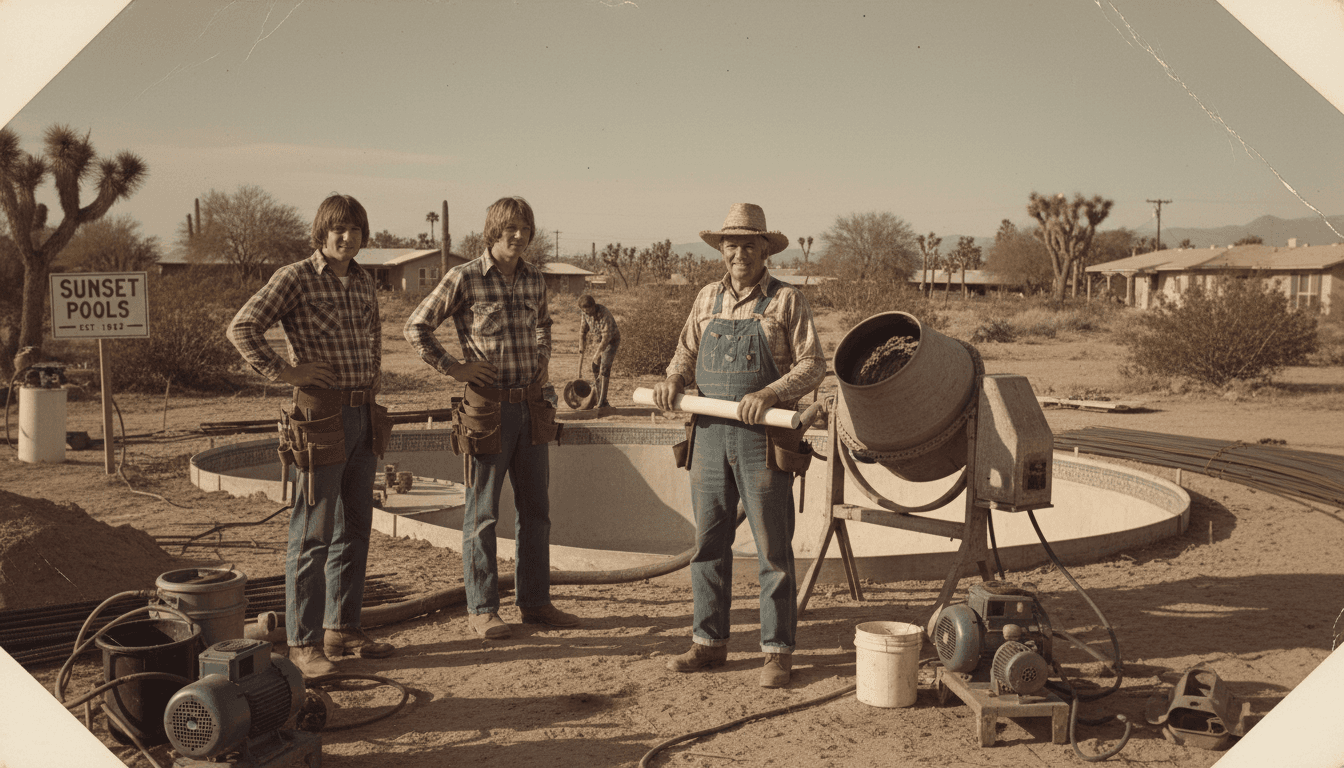 Desert Pool Renovations Corp team from the 1970s