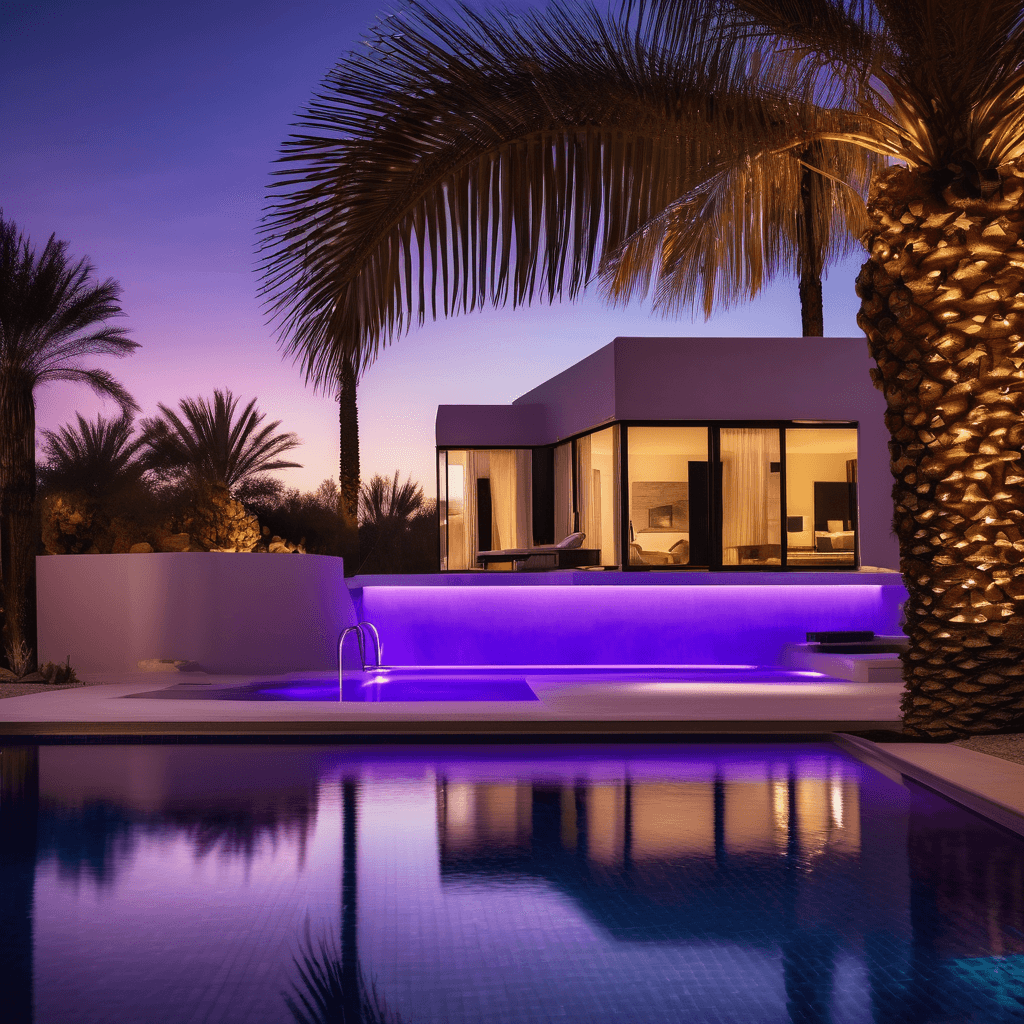 Modern pool renovation with LED lighting